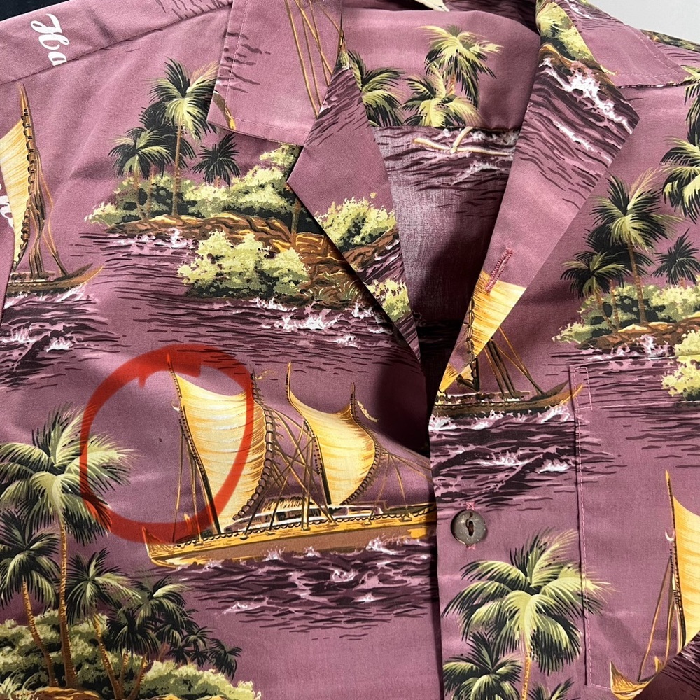 Royal Creations Men's Vintage Button Down Hawaiian Tropical Shirt Made in Hawaii - Picture 13 of 13